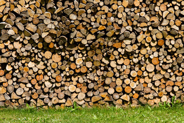 Brennholz Holzlager - Stapel Feuerholz