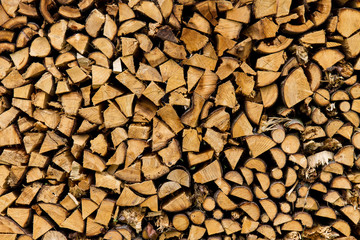 Brennholz Holzlager - Stapel Feuerholz