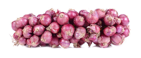 shallots on white background