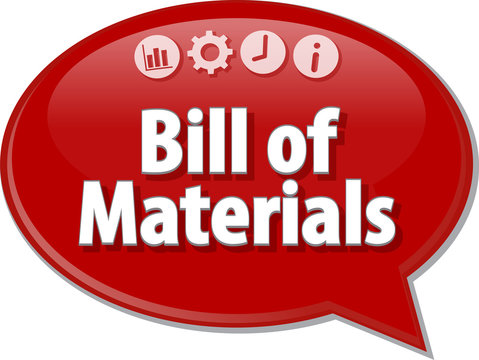 Bill Of Materials Business Term Speech Bubble Illustration