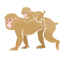 Year of the Monkey Clip Art -Piggyback ride
