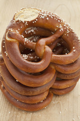 Pile of fresh soft pretzels