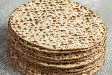 Pile of fresh matzah