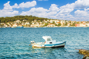 Fototapeta na wymiar Town of Mali Losinj on the Island of Losinj, Croatia, waterfront, summer day 