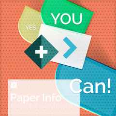 Flat design square banner with slogan