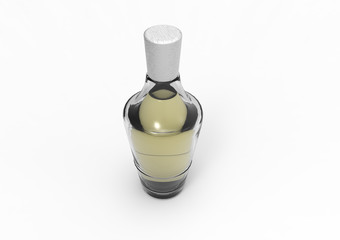 Isolated perfume bottle. Illustration contains transparency and blending effects