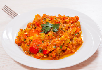 Fish with mixed vegetables
