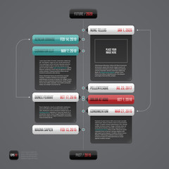 Vertical timeline layout. EPS10.