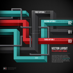 3d illusion layout with three options. EPS10.
