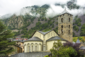 Fototapeta na wymiar Sant Esteve church in Andorra. Romanesque architecture