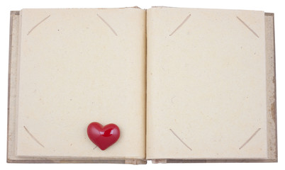 Empty photo album with heart