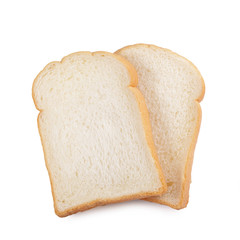 slice of bread on white background