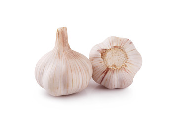 Fresh garlic isolated on white background