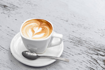 Cup of latte coffee..