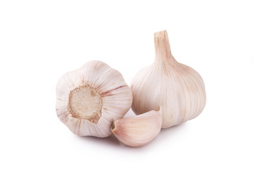 Fresh garlic isolated on white background