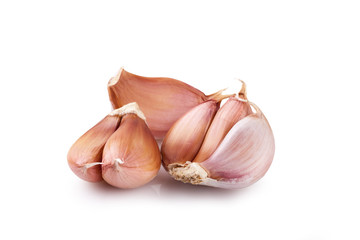 Fresh garlic isolated on white background..