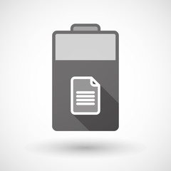 Isolated battery icon with a document