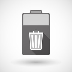 Isolated battery icon with a trash can