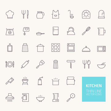 Kitchen Outline Icons for web and mobile apps