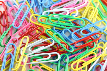 pile of colorful paperclip.