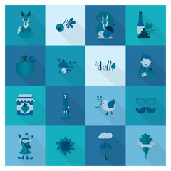 Set of Flat Autumn Icons