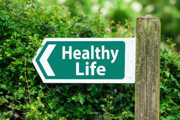 Direction Arrow, Sign To Healthy Life in Green Color