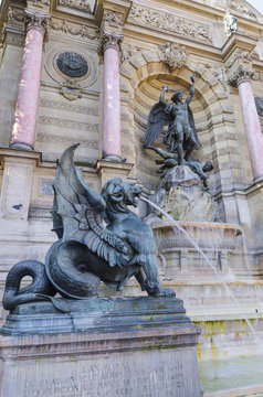 Paris saint michael fountain