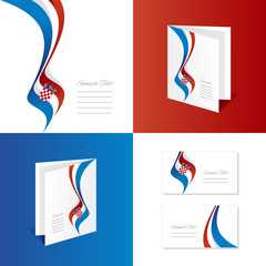 Abstract Croatia brochure leaflet folder cover business card