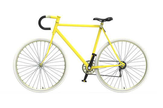 Fixed gear city bicycle Color mixing Isolated background