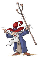 Fototapeta premium Wizard with an USB rod.