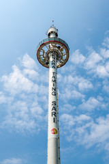 Menara Taming Sari Tower at Malacca city - MALACCA, MALAYSIA - AUG 8, 2015: Menara Taming Sari Tower. Malacca City is the capital city of the Malaysian state of Malacca.