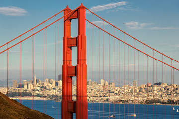 San Francisco City and Golden Gate Bridge from San Francisco Bay