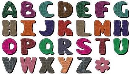 scrapbook alphabet on white