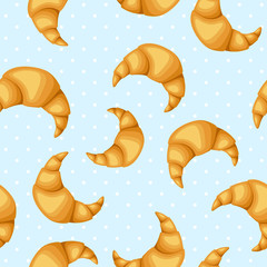 Vector seamless pattern with croissants.