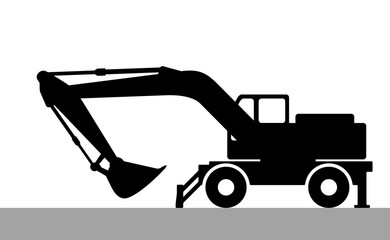 Silhouette the excavate.