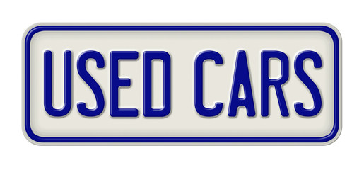 Metal sign with the inscription Used cars