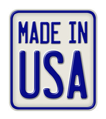 Metal sign with the inscription Made in USA