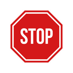 Vector illustration of red stop sign