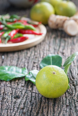 lemon on wood background