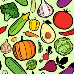 Vegetables Seamless Pattern