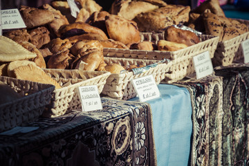 Traditional cake at the street market in Poland.