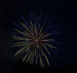 Multi-colored fireworks long exposure. 
