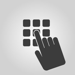 The pin code icon. Password and  unlock, access, identification, unlock symbol. Flat