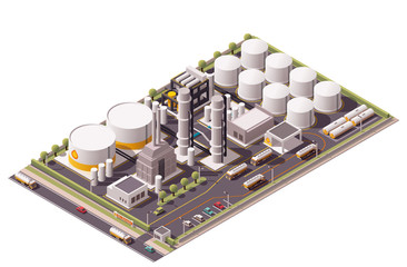 Vector isometric oil refinery