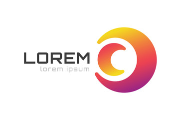 Vector circle ring logo design. Abstract flow icon template