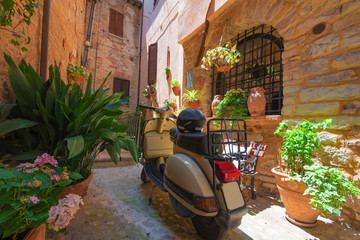City of dreams in beautiful colorful day, Spello in Italy