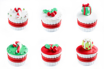 Cupcakes with a Christmas theme