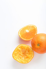Raw citrus segments overhead