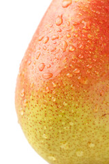 Detail of pear with water drops