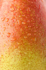 Surface of pear with water drops